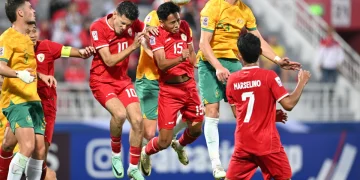 Momen TImnas Indonesia bertanging melawan Timnas Australia pada laga kedua Grup A Piala Asia U-23 2024