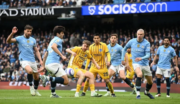 Manchester City Ditahan Imbang Brighton 2-2 di Etihad